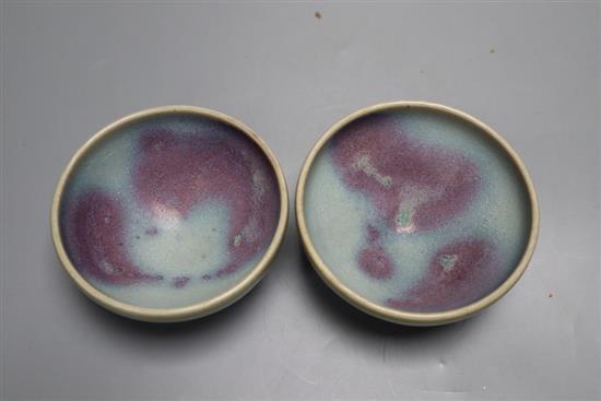 Two Chinese pottery bowls, diameter 10cm